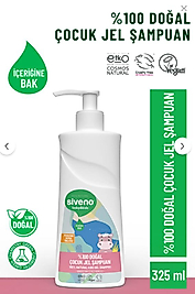 Siveno %100 Doğal Yenidoğan Bebek Çocuk Jel Şampuanı Saç Vücut Konak Önleyici 325 ml 2 adet
