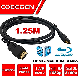 Codegen CPS-18 Altın Uçlu Hdmi - Mini Hdmi Kablo - 1.25m