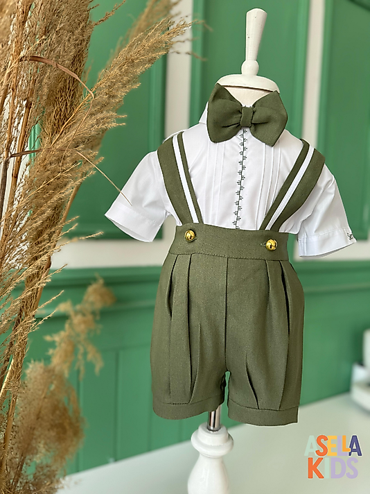 Erkek Çocuk Yeşil Salopet Takım