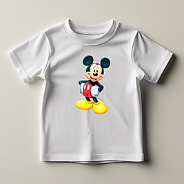 Mickey Mouse Baskılı Normal Kalıp  Çocuk Tişört