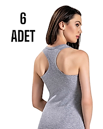Gümüş Kadın Likra Sporcu Atlet Standart Beden Gri 6 Lı Paket