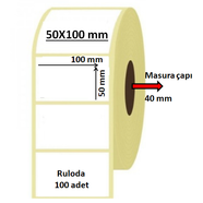 50X100 MM TERMAL ETİKET 1000 Lİ SARIM