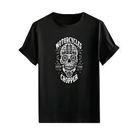 Motorcu Tarzı Baskılı Oversize Unisex Tişört