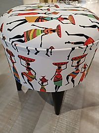 MERCAN MOBİLYA VE AKSESUAR, PUF,RENKLİ ,EKOSE DESENLI,DEKORATİF,PLASTİK AYAK,45CM/40 CM