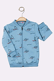 Erkek Çocuk 1-4 Yaş Fermuarlı Hırka Mavi