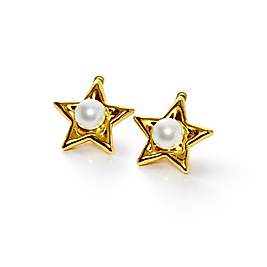 Özel Tasarım İncili Yıldız Küpe