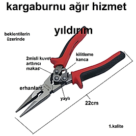 KARGABURNU 1.KALİTE KUVETLİ MAKASLI AĞIR HİZMET PENSE