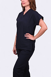 Lacivert Likralı Unisex Yarasa Kol Hemşire Ve Doktor Forması Takımı