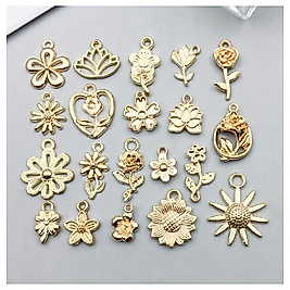 ( 20 X ADET ) 1 SET GOLD FLOWER TEMA ALTIN ÇİÇEK BİLEKLİK & KOLYE UCU
