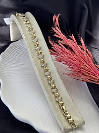 Kalpli yıldız detay 14k gold çelik bileklik