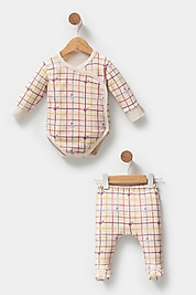 Ekose Desenli 2’li Bebek Takım – 0-18 Ay