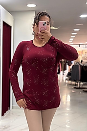 Egomoda Premium Angora Taşlı Kazak