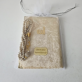 Gold Tül Keseli Kadife Set