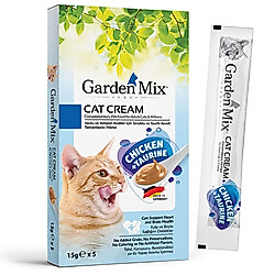 Garden Mix Tavuk Taurin Ek Besin ve Kedi Ödül Kreması (5 x 15 Gr)