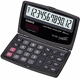 CASIO HESAP MAKİNESİ CEP TİPİ SX-220 12 HANE