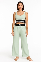 Batik Bralet pantolon takım mint yeşili