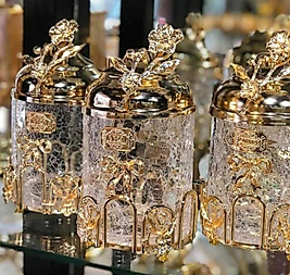 DALGA MODEL ÜÇLÜ KAVANOZ TAKIM GOLD RENK