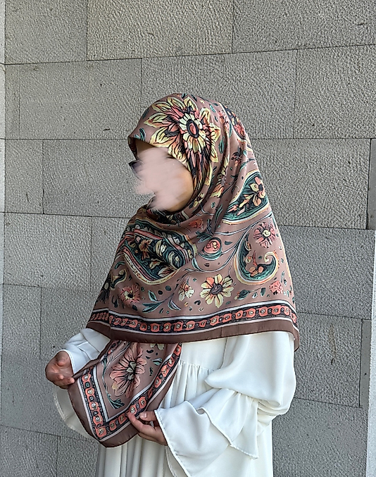 Vintage Desen Büyük Boy Pamuklu Soft Eşarp