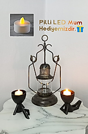 Fener mumluk siyah bakır tasarım