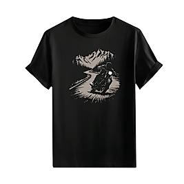 Motorcu Tarzı Baskılı Oversize Unisex Tişört