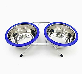 PF-4155 Playfull 16 Oz Krom Kaplı Çiftli Mama Kabı
