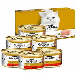 Purina Gourmet Gold Sığır Etli Kedi Konservesi 85 gr 6 Al 5 Öde