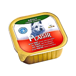 Plaisir Biftek Etli ve Sebzeli Yetişkin Köpek Konserve Maması (150 g)