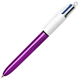 BIC TÜKENMEZ KALEM 4 RENK SHINE  MOR GÖVDE 982876