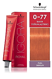 İGORA ROYAL SAÇ BOYASI 60 ML.  (0-77 BAKIR YOĞUNLAŞTIRICI)