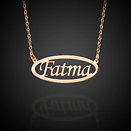 Kişiye Özel 14K Altın Kaplama Oval İsim Kolye