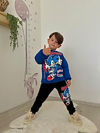 Sonic mavi erkek çocuk eşofman takımı