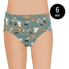 Gümüş 3090 Erkek Çocuk Likralı Empirme Slip Külot Karışık 6 lı Paket