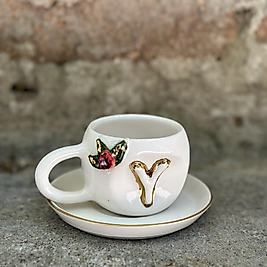 Seramik harfli Türk kahvesi fincan