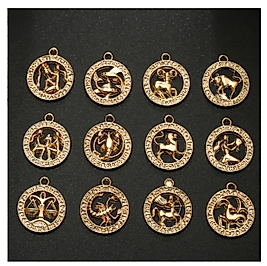 ( 12 PARÇA ) TARZ GOLD COLOUR KAPLAMA KLASİK 12 BURÇ BİLEKLİK&KÜPE&KOLYE UCU