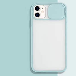 iPhone 11 Pro Max Kamera Sürgülü Telefon Kılıfı Turkuaz