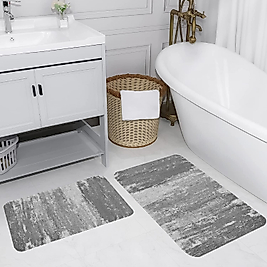 Rovigo Home Dijital Baskı Yıkanabilir Kaymaz 2 li Banyo Takımı