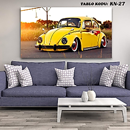 MERCAN MOBİLYA AKSESUAR ,70*130 ,CLASİC  ARABA ,KANVAS TABLO,SARI