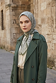 Spring Eşarp Çizgili Oval Çizgili Desen