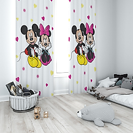 Minibabyrooms Micky Mause Miny Mause Temalı Fon Perde