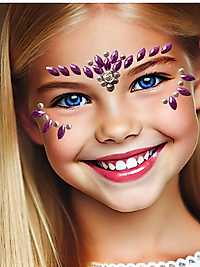 Parlak yüz taşı seti (Mor)