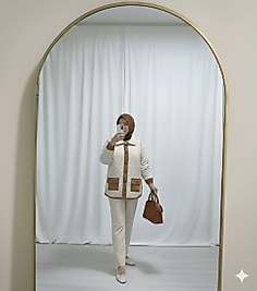 Kadın Krem Kapitone  Ceket