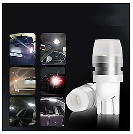 +> 1 TAKIM LED DİPSİZ AMPUL 12V SAF BEYAZ METAL TABAN 6000K