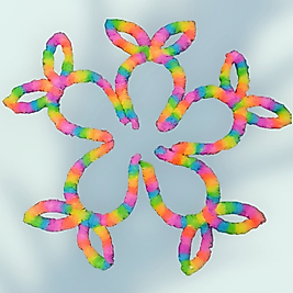 Tavşanlı Peluş Gökkuşağı Taç Toka