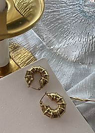 Gold Vintage Halka Küpe
