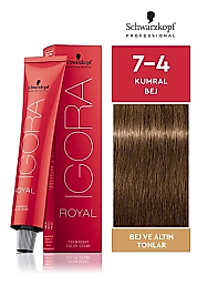 İGORA ROYAL SAÇ BOYASI 60 ML. (7-4 KUMRAL BEJ)