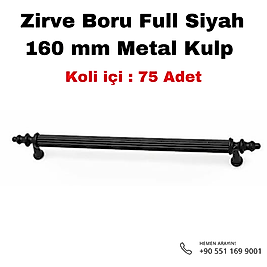 Zirve Boru Metal Kulp Full Siyah 160 mm Koli 75 Adet