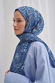 Nilla Pamuklu Şal Diamond Mavi