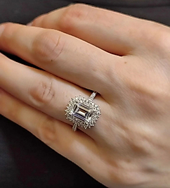 925 AYAR GÜMÜŞ BAGET  YÜZZÜK