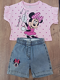 Minnie mouse baskılı şort takımı