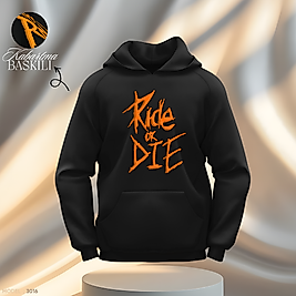 Motor & Motorcu Sözü Kabartmalı Özel Tasarım | Slimfit Kapüşönlu Hoodie Erkek kadın Sweatshirt